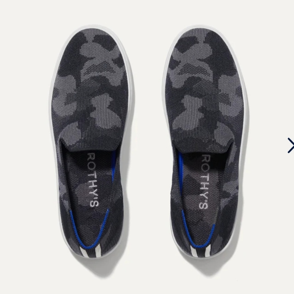 Rothy's Size 7 Grey Camo Classic Slip On Sneakers